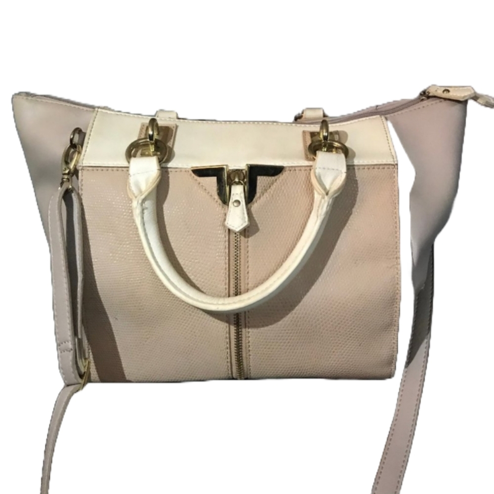 DANIELLE NICOLE TAUPE VEGAN LEATHER "ALEXIS" BAG